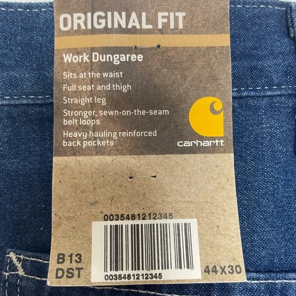Carhartt Work Dungaree Cargo Utility Construction Work Pants Size 44x30 - Picture 4 of 6